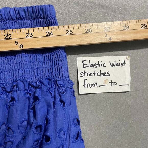 Jennifer & Grace Tiered Peasant Skirt Size Large Blue Boho Embroidered Eyelet - Picture 7 of 8